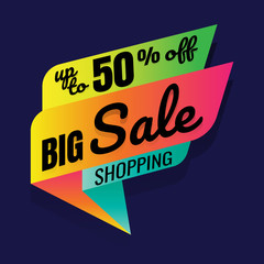 Super Sale, this weekend special offer banner, up to 50% off. Vector illustration.. price tag. SALE colorful. percent. discount. Sale poster vector. sale sign discount. on blue background