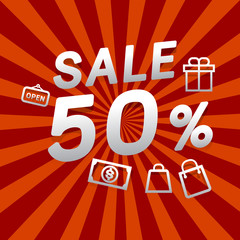 Sale poster with percent discount. vector. illustration. shopping. big sale. hot sale. super sale. background