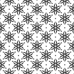 Obraz premium Black floral seamless pattern on white background