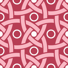 Geometric background. Red and beige seamless pattern