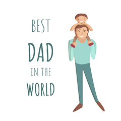 Dad with son cartoon illustration