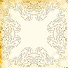 Vector baroque of vintage elements for design. 