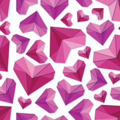 Origami Heart Seamless Pattern