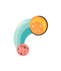 Hand drawn vector abstract graphic creative cartoon illustrations icon with simple galaxy space planets isolated on white background