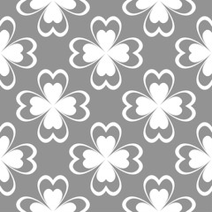 Fototapeta premium Floral gray seamless pattern. Background with fower elements for wallpapers