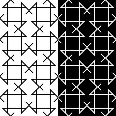 Black and white geometric ornaments. Set of seamless patterns