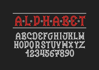 Fototapeta na wymiar Hand Drawn alphabet. Modern vector font. Creative typeface.