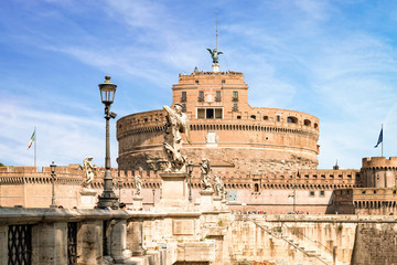 Obraz premium View of Castel Sant Angelo and St. Angelo bridge