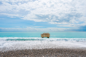 Fototapeta premium jetty pier in Nizza Nice