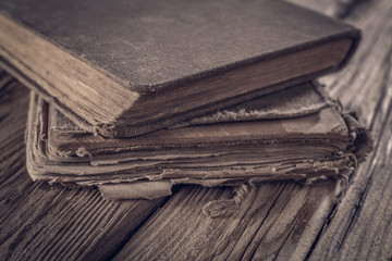 retro old book on desk space 