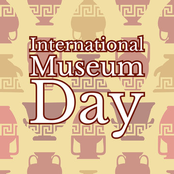 International Museum Day. Seamless background from Greek vases
