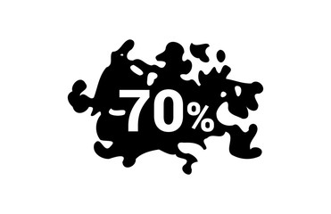 70 Percent Discount Black Friday Ink Spot Design Tag