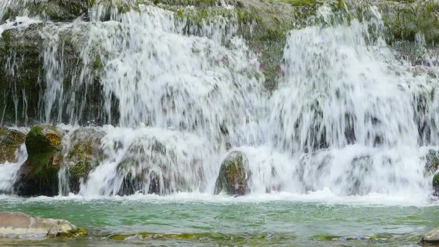 Beautiful Waterfall in Caucasus Mountains