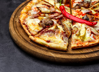 Mixture pizza Italian food