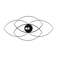 Eye vector logo design idea. Media logo. Vector image of an abstract eye on a white background.