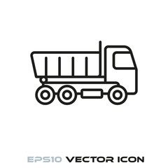 Dump truck line icon