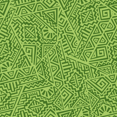 Fototapeta premium Creative Ethnic Style Square Seamless Pattern. Unique geometric vector swatch. Perfect for screen background, site backdrop, wrapping paper, wallpaper, textile and surface design. Trendy boho tile.