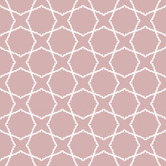 Obraz premium Seamless vector ornament in arabian style. Geometric abstract purple and white background. Pattern for wallpapers and backgrounds