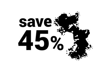 45 Percent Discount Black Friday Ink Spot Design Tag 