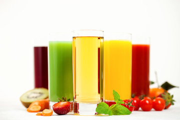 Various vegetable and fruit juice