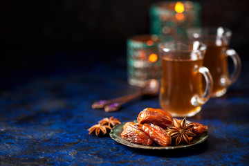 Dried dates and tea
