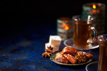 Dried dates and tea