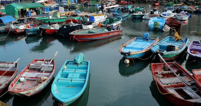 Fishing boats in the harbour at Cheung Chau Island