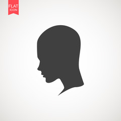 Human head silhouette. It can be used as part of various graphic compositions, or in itself.