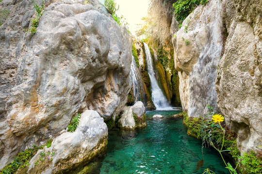 Algar Waterfalls at only 15 km from Benidorm and 3 km from the center of Callosa d'en Sarri , direction Bolulla, you can find a natural area with a high degree of conservation of the ecological