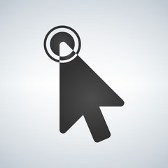 Click vector icon, cursor symbol with circle. Modern, simple flat vector illustration for web site or mobile app.