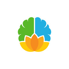 Lotus Brain Logo Icon Design