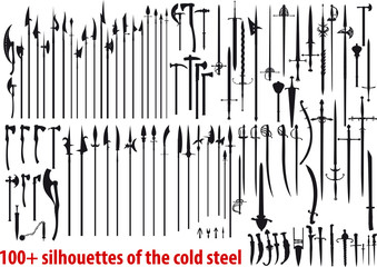 big set silhouettes of the cold steel