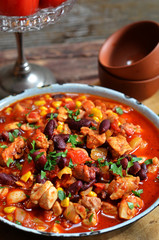 Mexican chicken with red beans