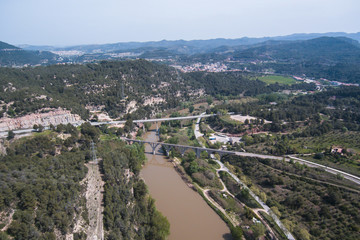 Llobregat river. Aerial view.