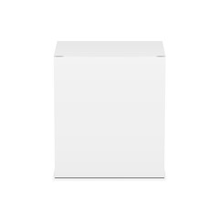 Small paper box mock up - front view. Vector illustration