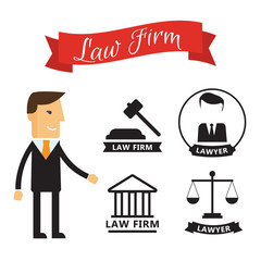 Lawyer concept. Lawyer icons in flat style. Lawyer sign and symbol vector. Lawyer set illustration