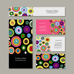 Business cards set, abstract circles design