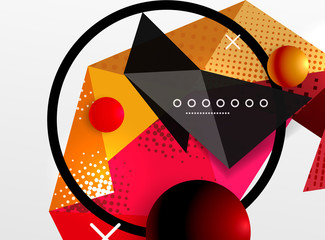 Vector color geometric abstract composition, triangular and polygonal design elements, digital background