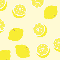 lemon pattern illustration vector. lemon background abstract. Yellow cartoon lemon pattern