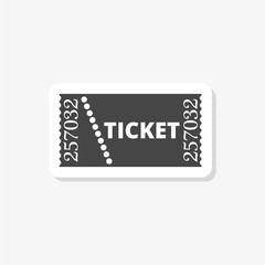 Ticket sticker, Cinema ticket, simple vector icon