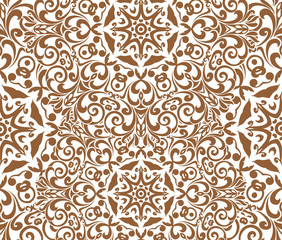 Fototapeta premium floral pattern motif coloring a mandala drawn with a pen. gold, yellow and white. Ethnic, fabric, motifs. Vector, abstract mandala flower. Decorative elements for design. EPS 10.