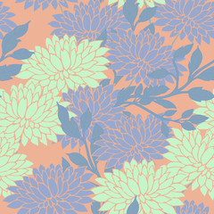 Fototapeta na wymiar Abstract elegance seamless pattern with floral background.