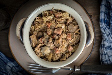Traditional polish sauerkraut (bigos).
