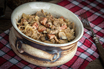 Traditional polish sauerkraut (bigos).