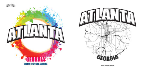 Atlanta, Georgia, two logo artworks