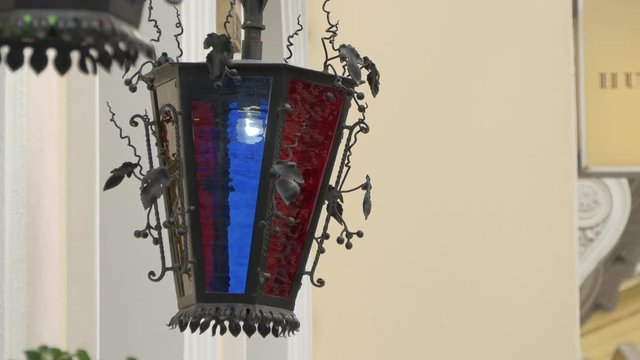 Antique lantern with glass