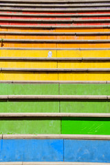 Different Colors Rainbow Stairs Colorful Staircase
