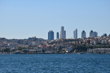 Fototapeta na wymiar Istanbul City View Panorama Blue Water
