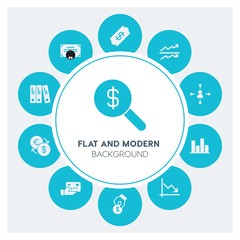 business, money, charts Infographic Circle fill Icons Set. Contains such Icons as  business,  website,  elements,  background,  pattern,  illustration,  banner and more. Fully Editable. Pixel Perfect