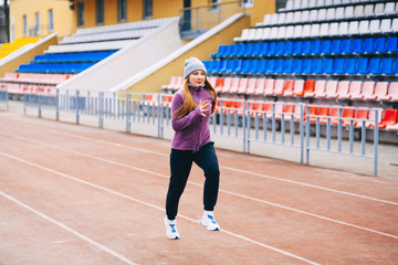 Fototapeta premium Young woman sportswoman.